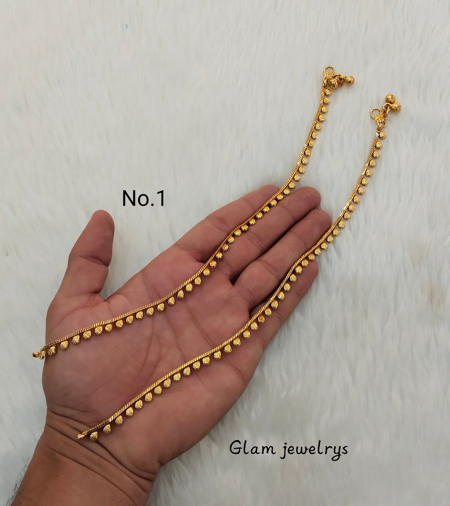 Gold Anklets Jhanjar Payal Indian Jewellery Set