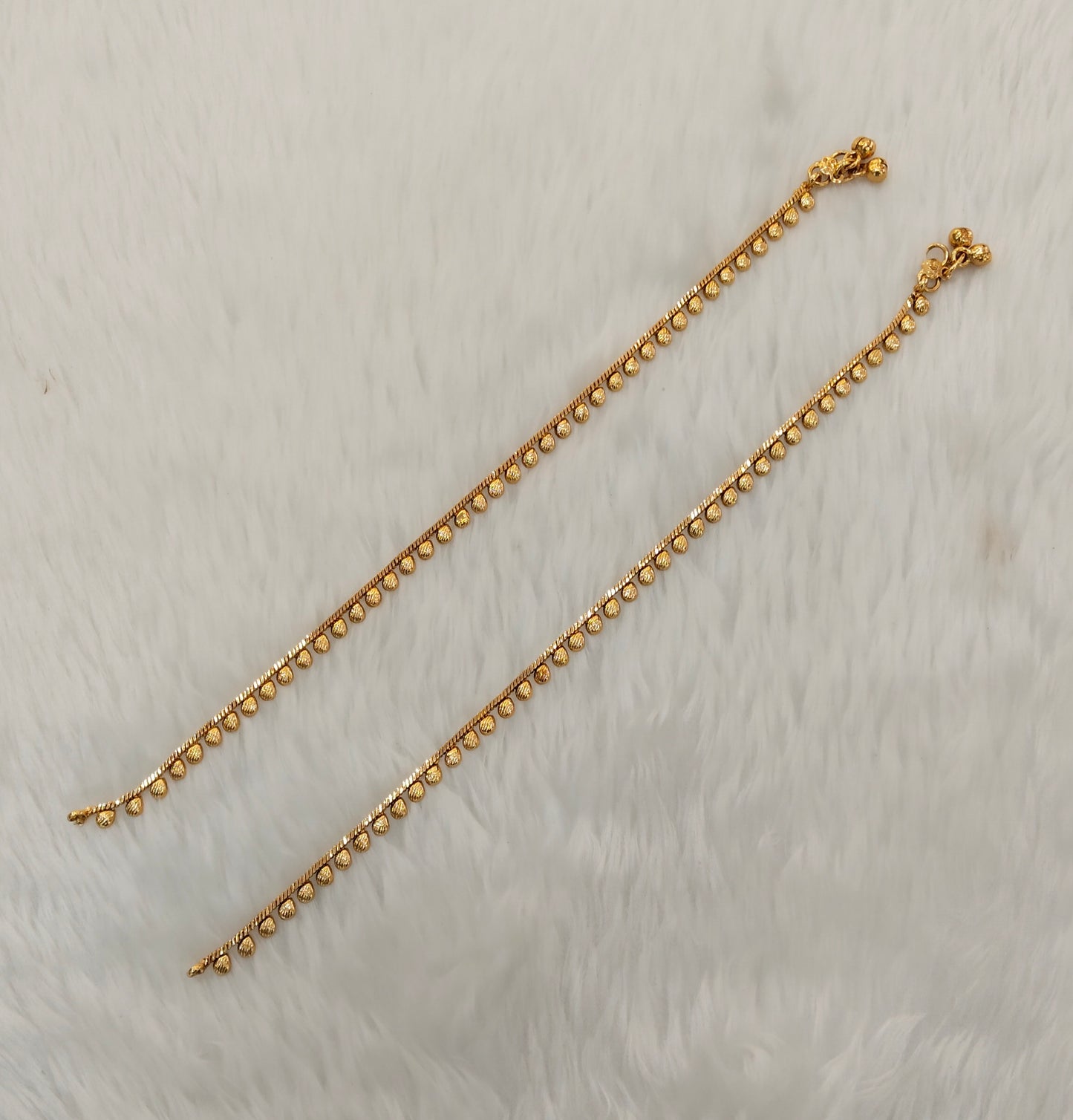 Gold Anklets Jhanjar Payal Indian Jewellery Set