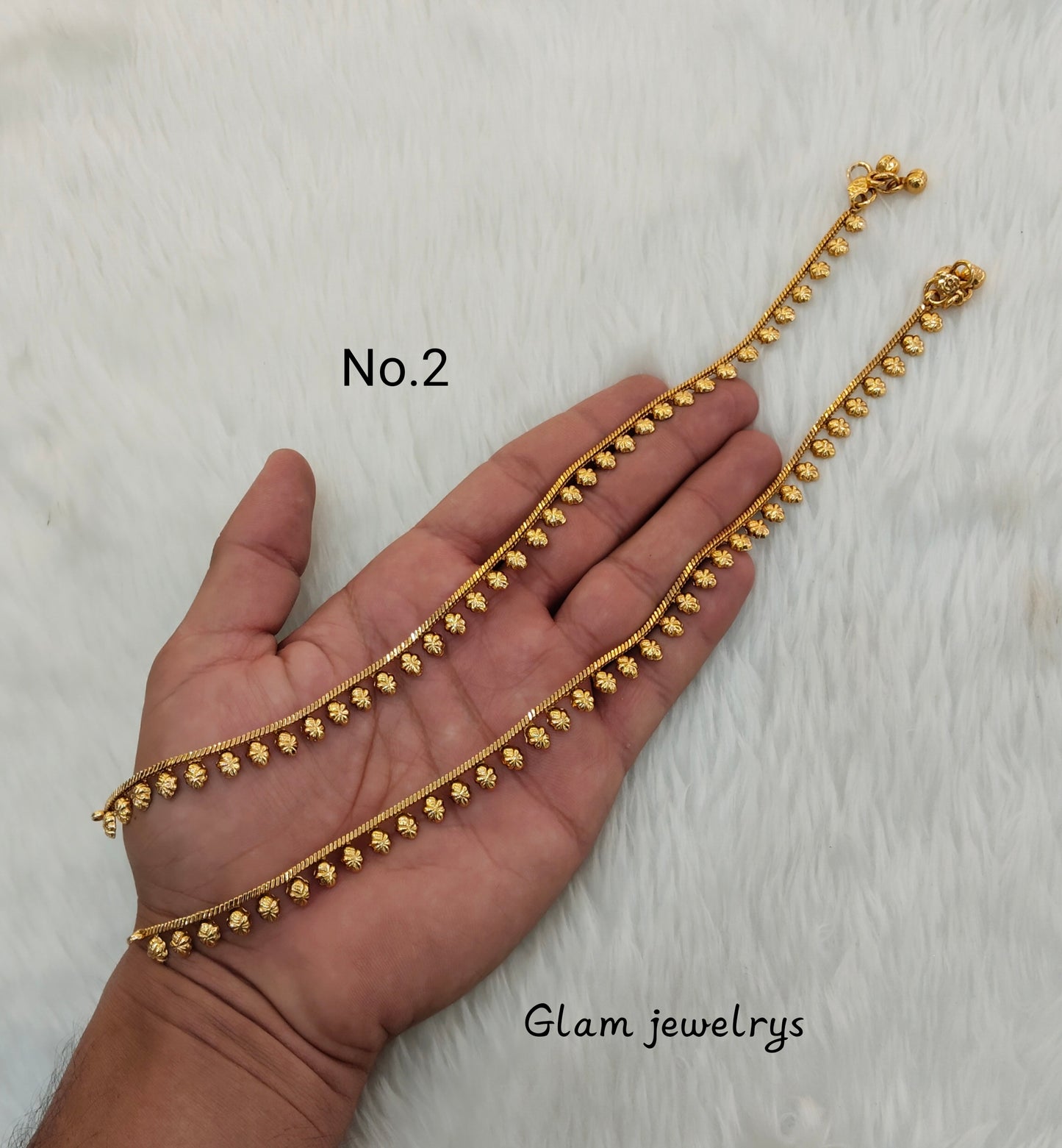 Gold Anklets Jhanjar Payal Indian Jewellery Set