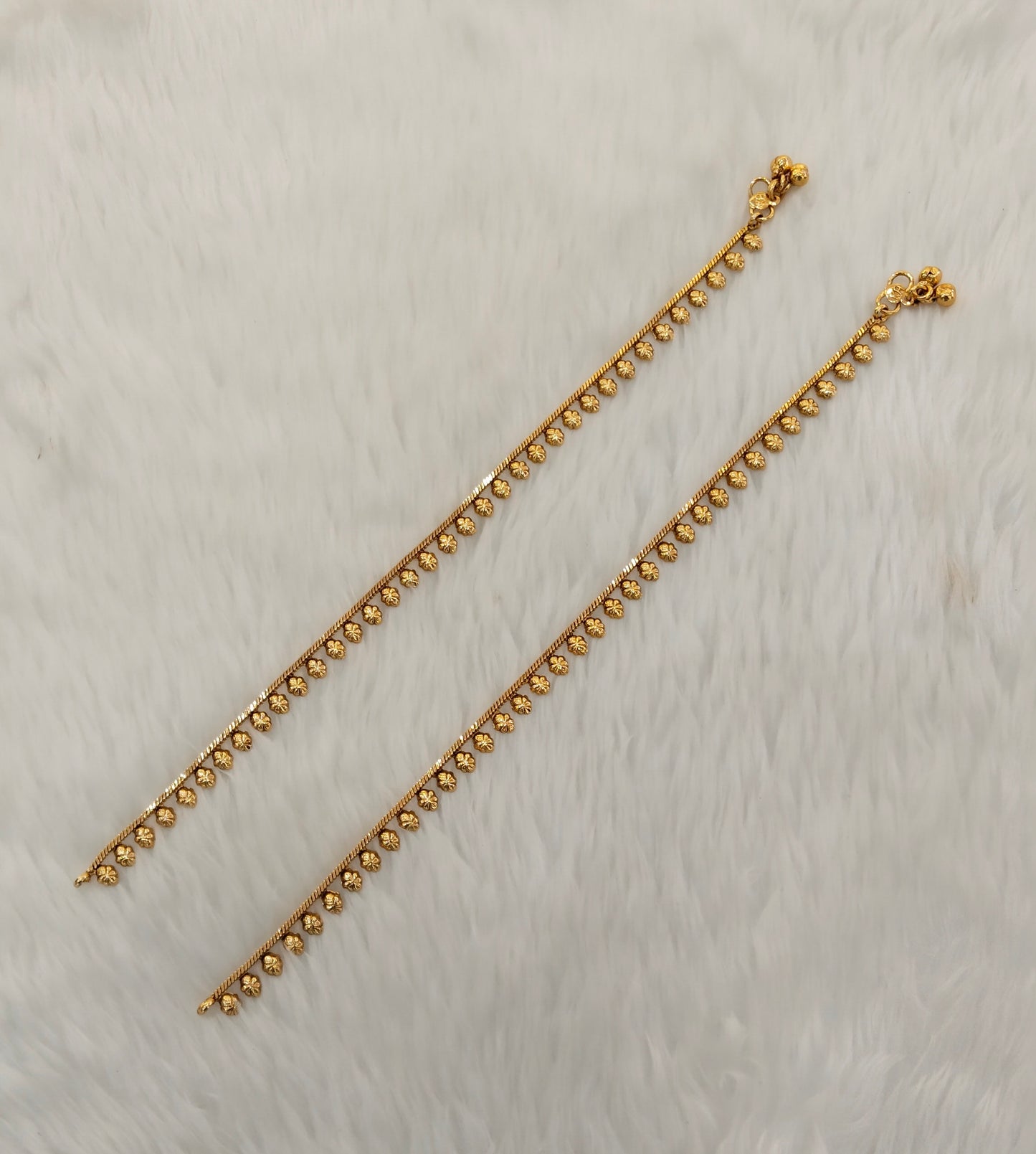 Gold Anklets Jhanjar Payal Indian Jewellery Set