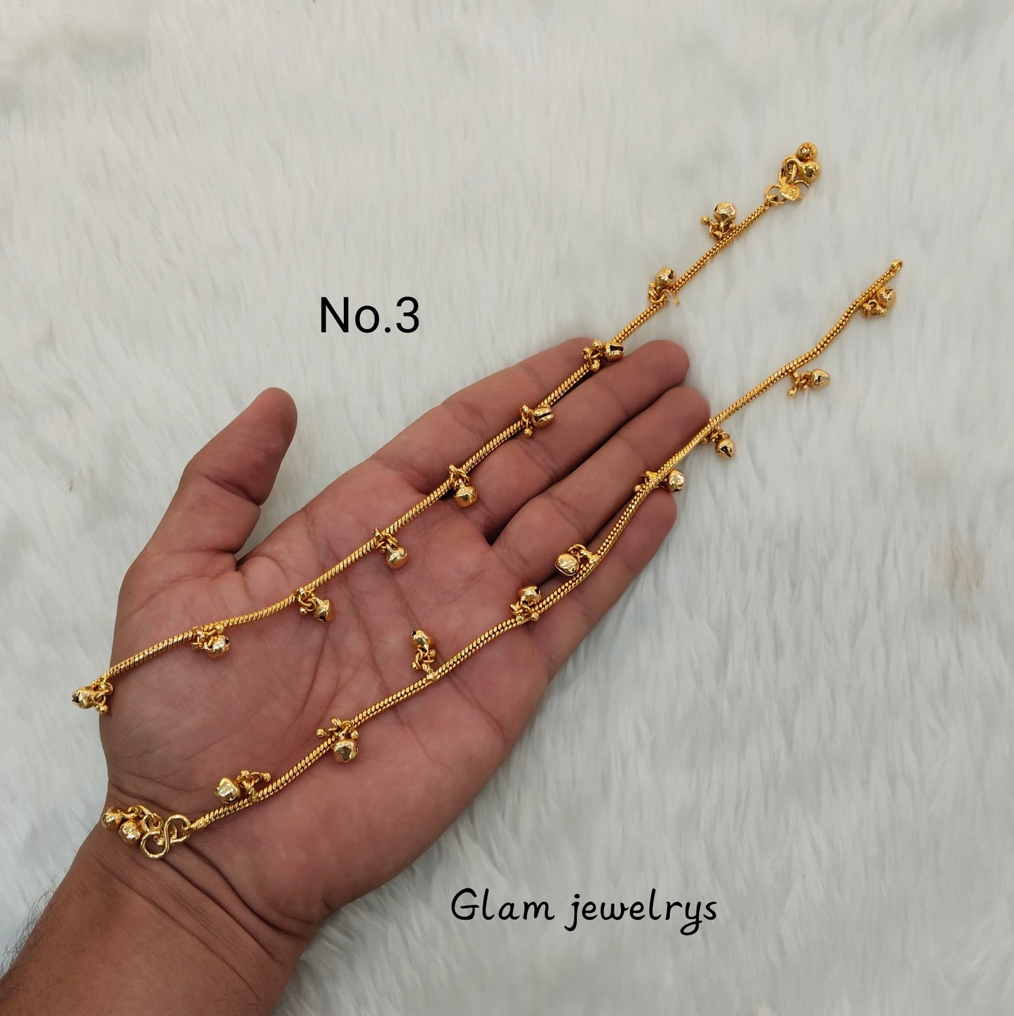 Gold Anklets Jhanjar Payal Indian Jewellery Set