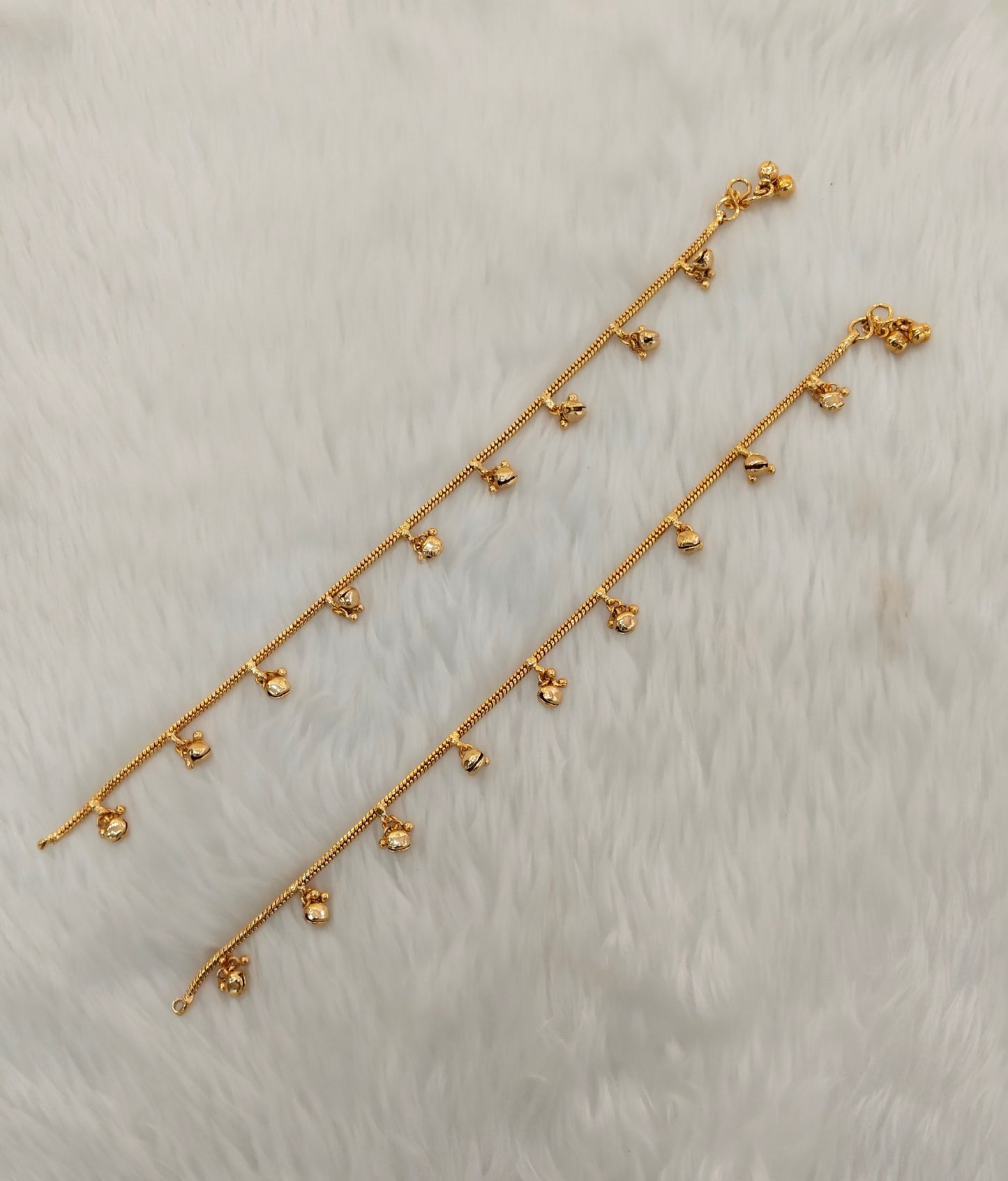 Gold Anklets Jhanjar Payal Indian Jewellery Set