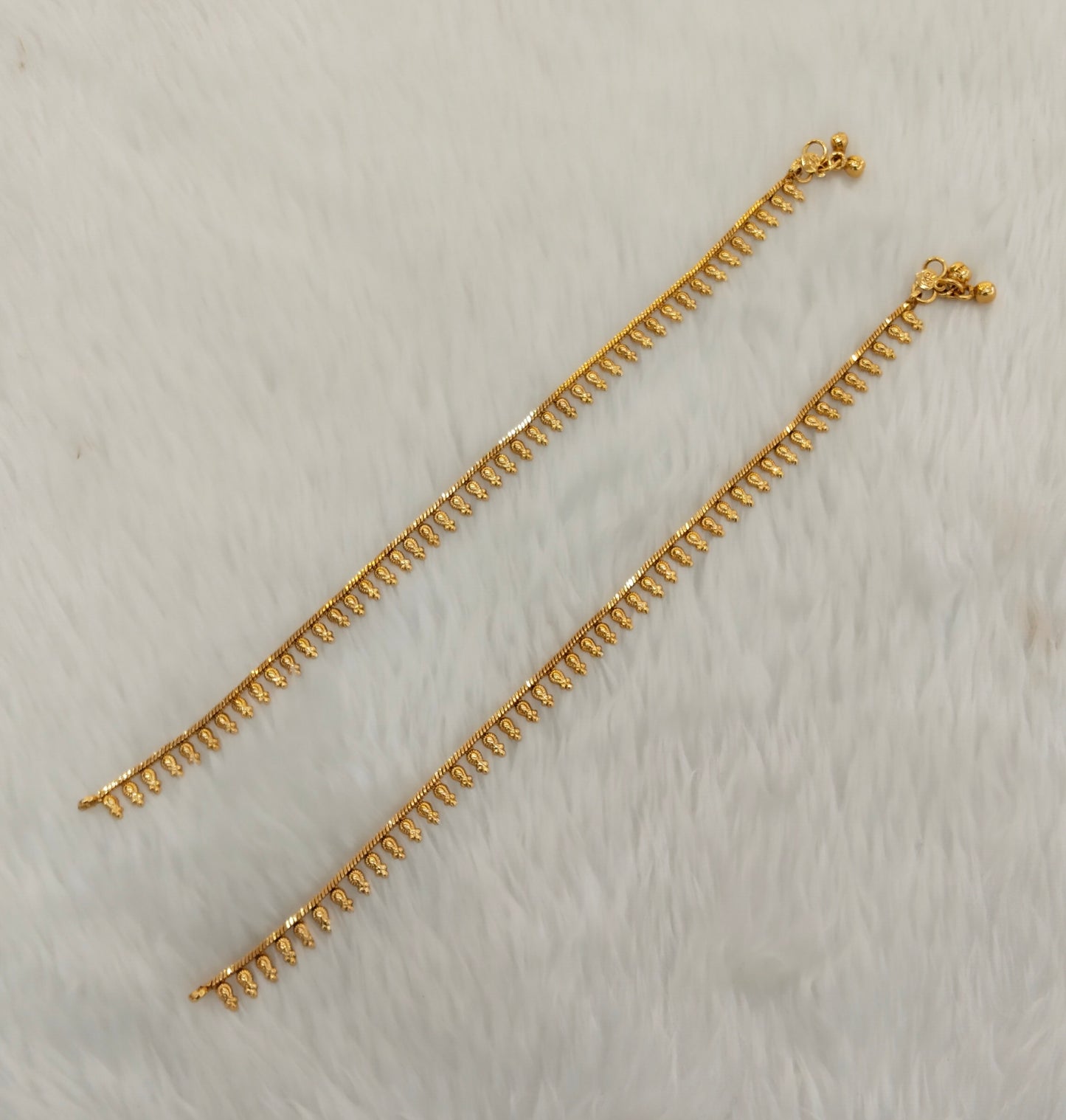 Gold Anklets Jhanjar Payal Indian Jewellery Set