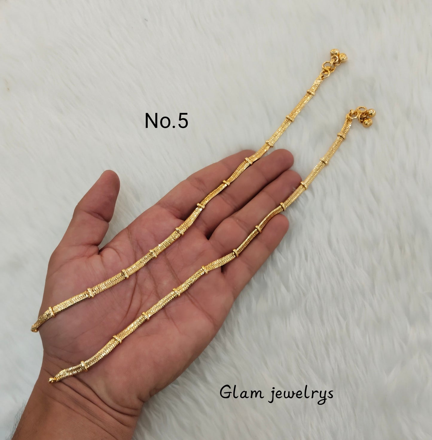 Gold Anklets Jhanjar Payal Indian Jewellery Set