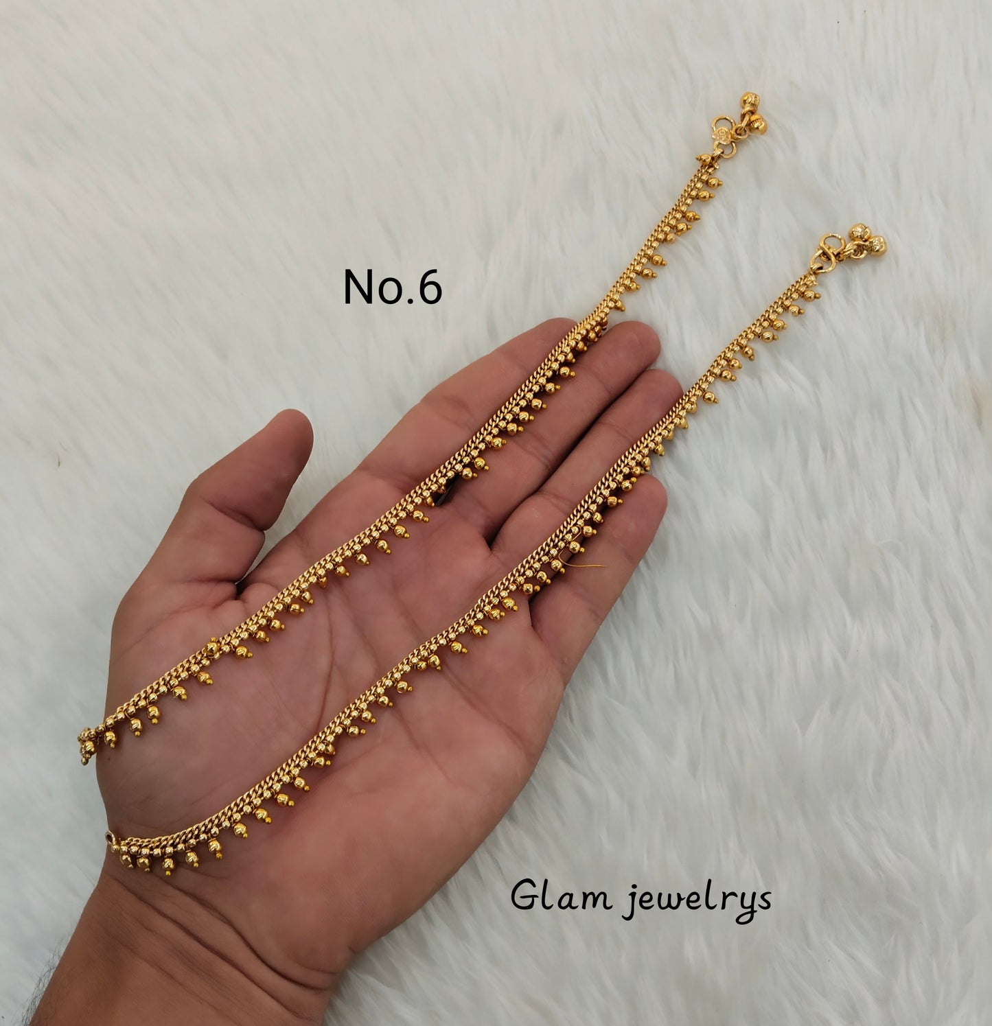 Gold Anklets Jhanjar Payal Indian Jewellery Set