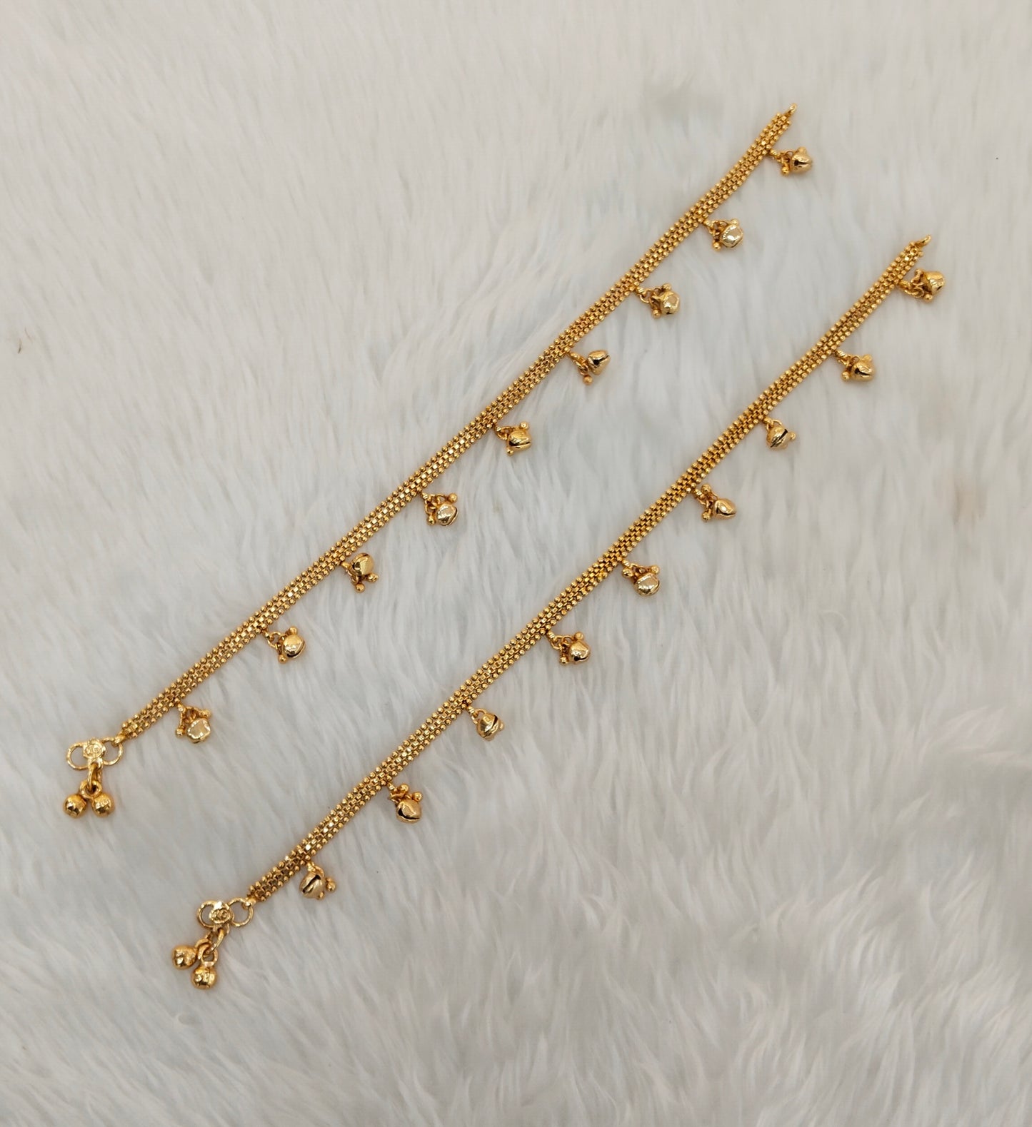 Gold Anklets Jhanjar Payal Indian Jewellery Set