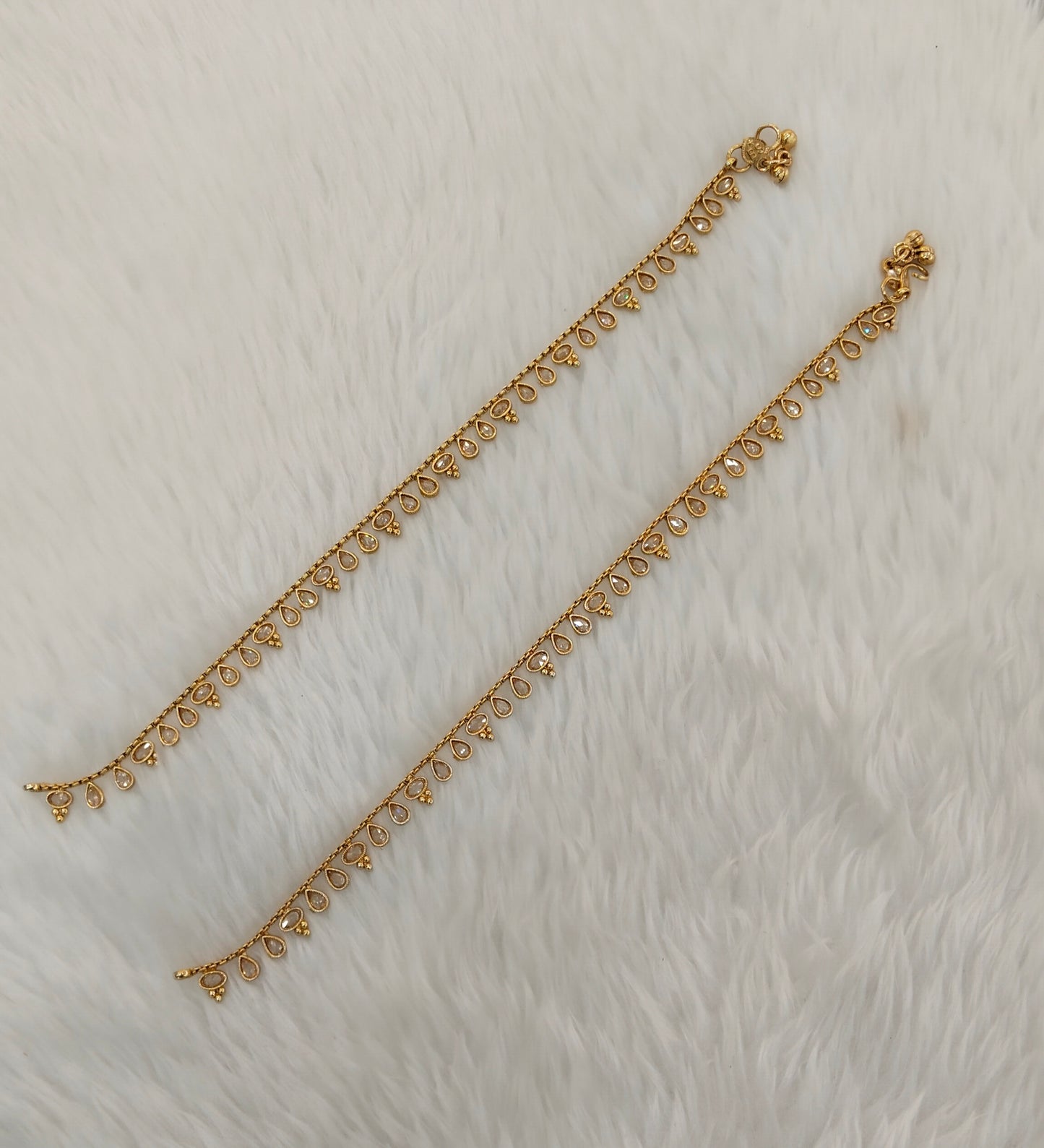 Gold Anklets Jhanjar Payal Indian Jewellery Set