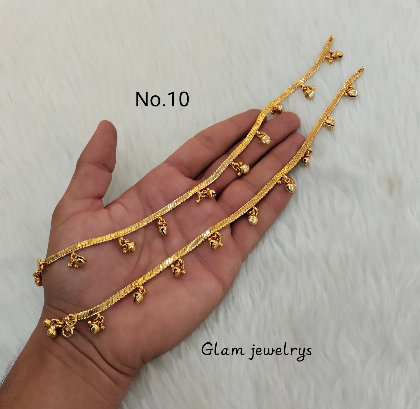 Gold Anklets Jhanjar Payal Indian Jewellery Set