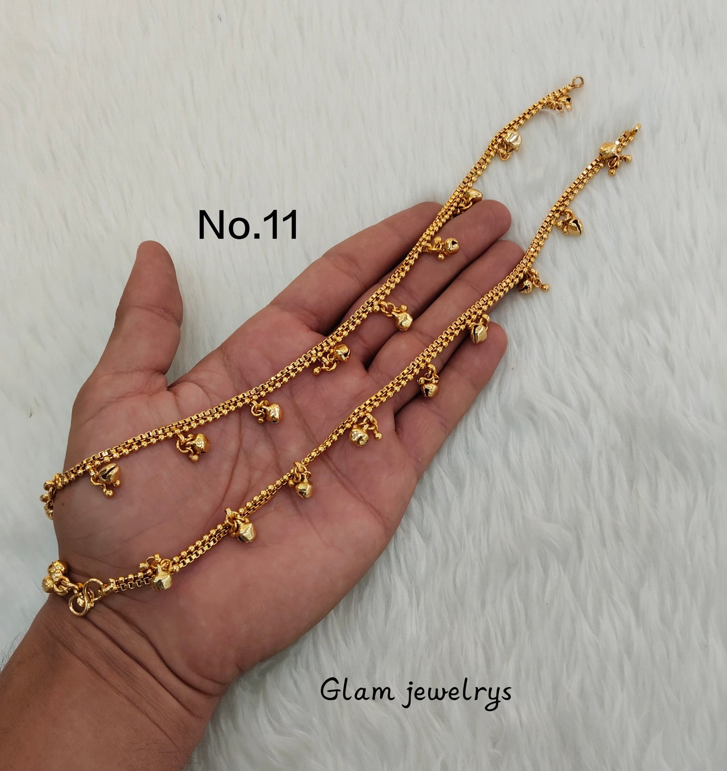 Gold Anklets Jhanjar Payal Indian Jewellery Set