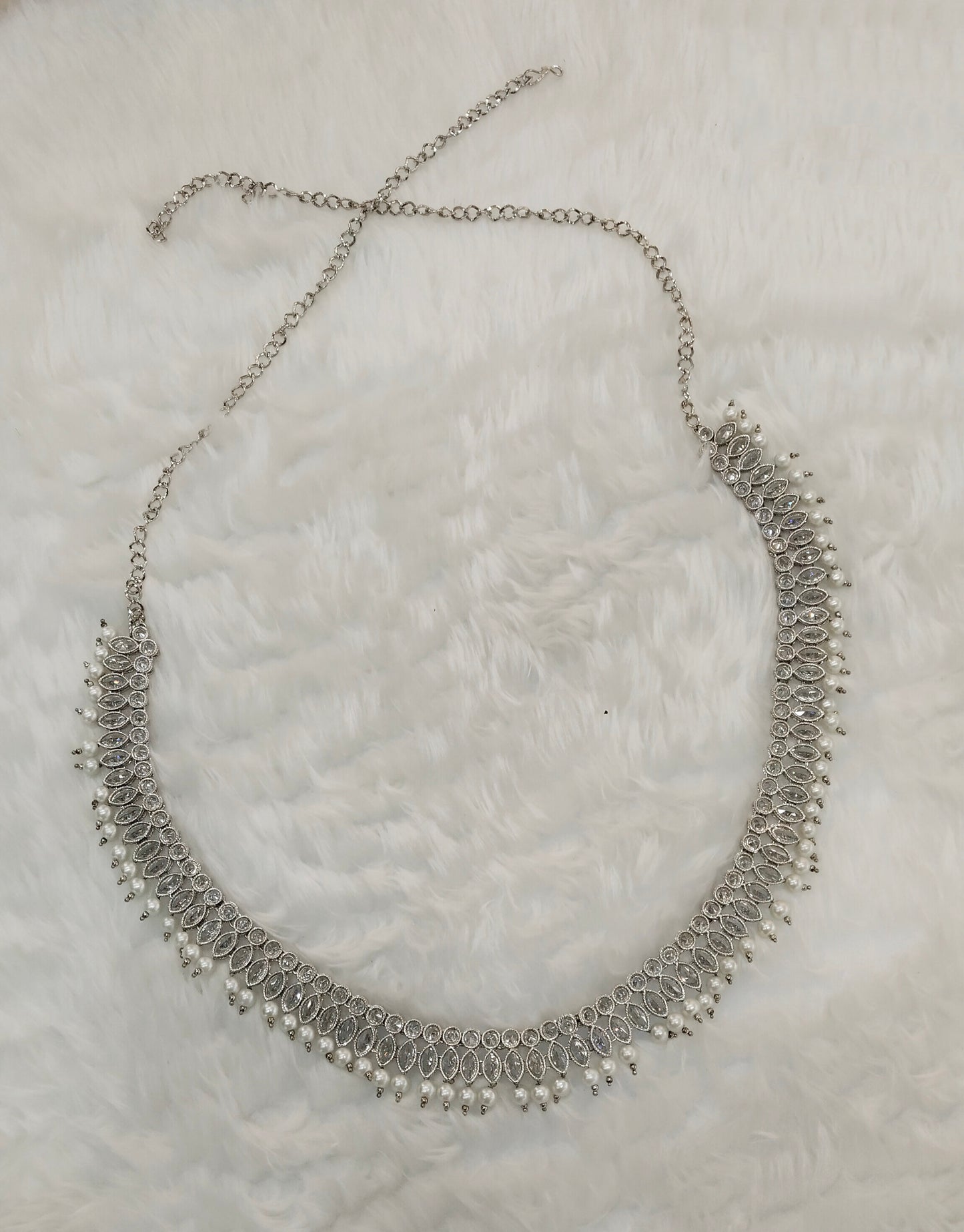 Silver White Indian Belly Chain kamarbelt Saree Chain