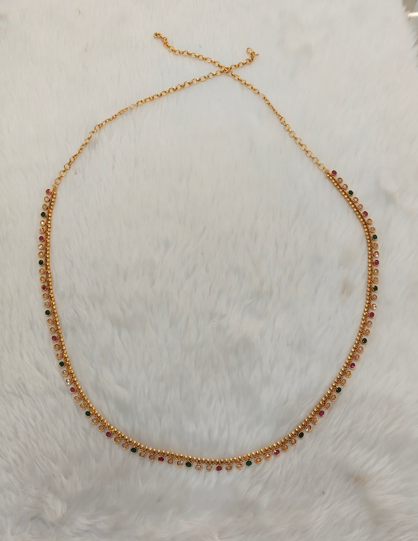 Ruby Green Gold Indian Belly Chain kamarbelt Saree Chain