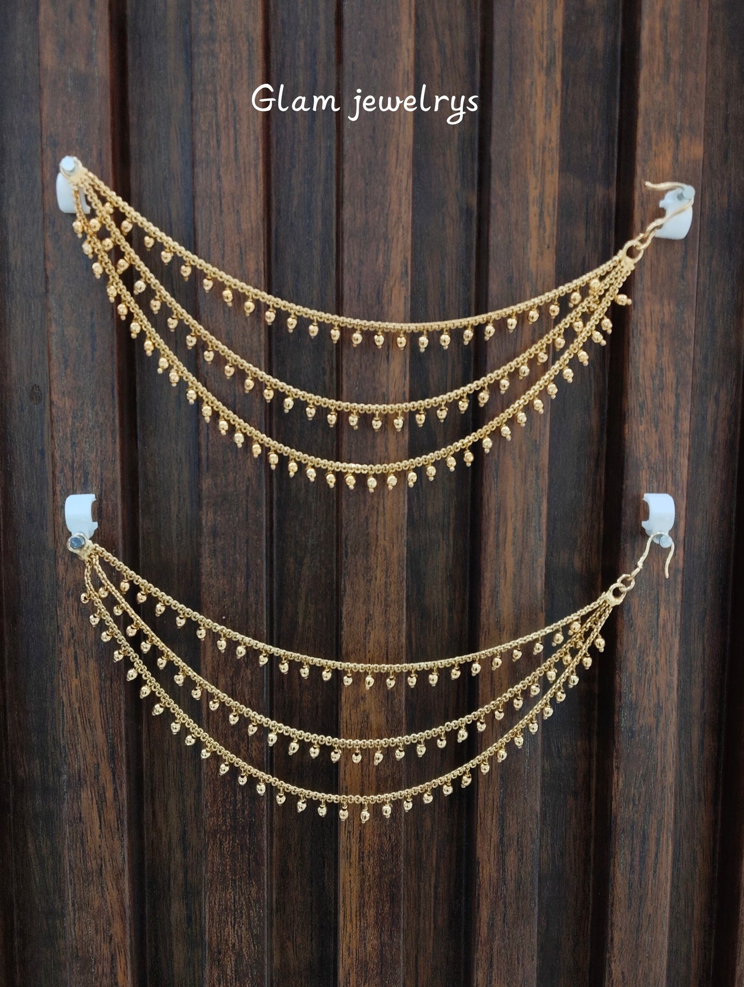 Gold polki Indian sahare earchains