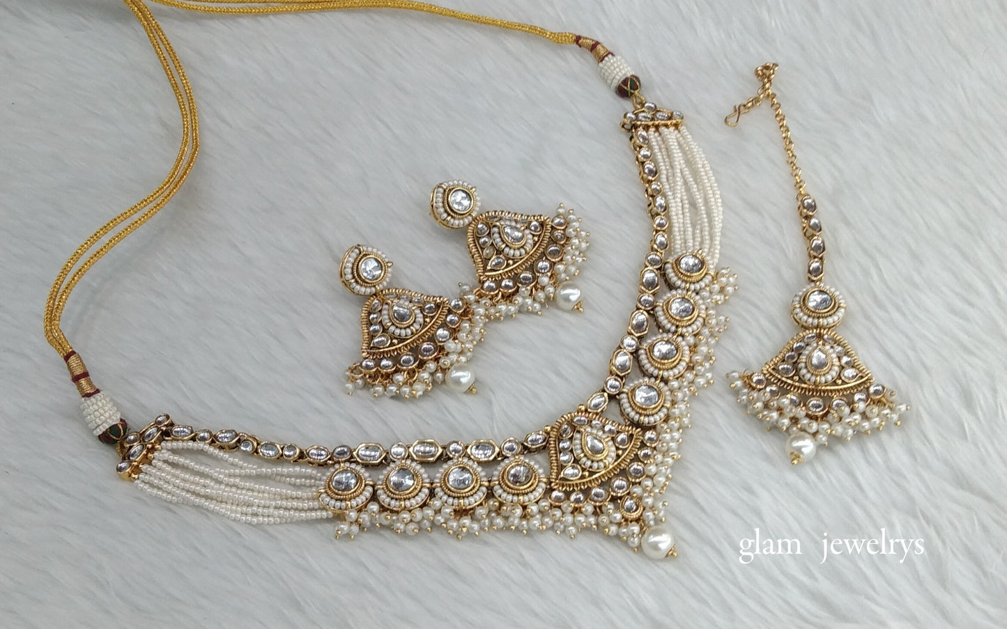 Gold Mint Pink Kundan necklace Set/ kundan Indian jewellery Pinki sets