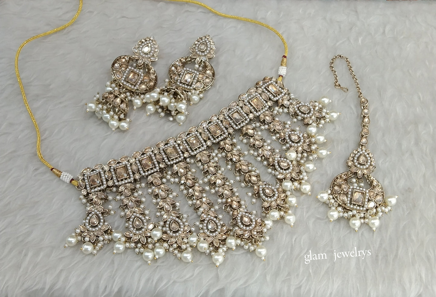 Antique Choker Indian Jewelry Baani Set