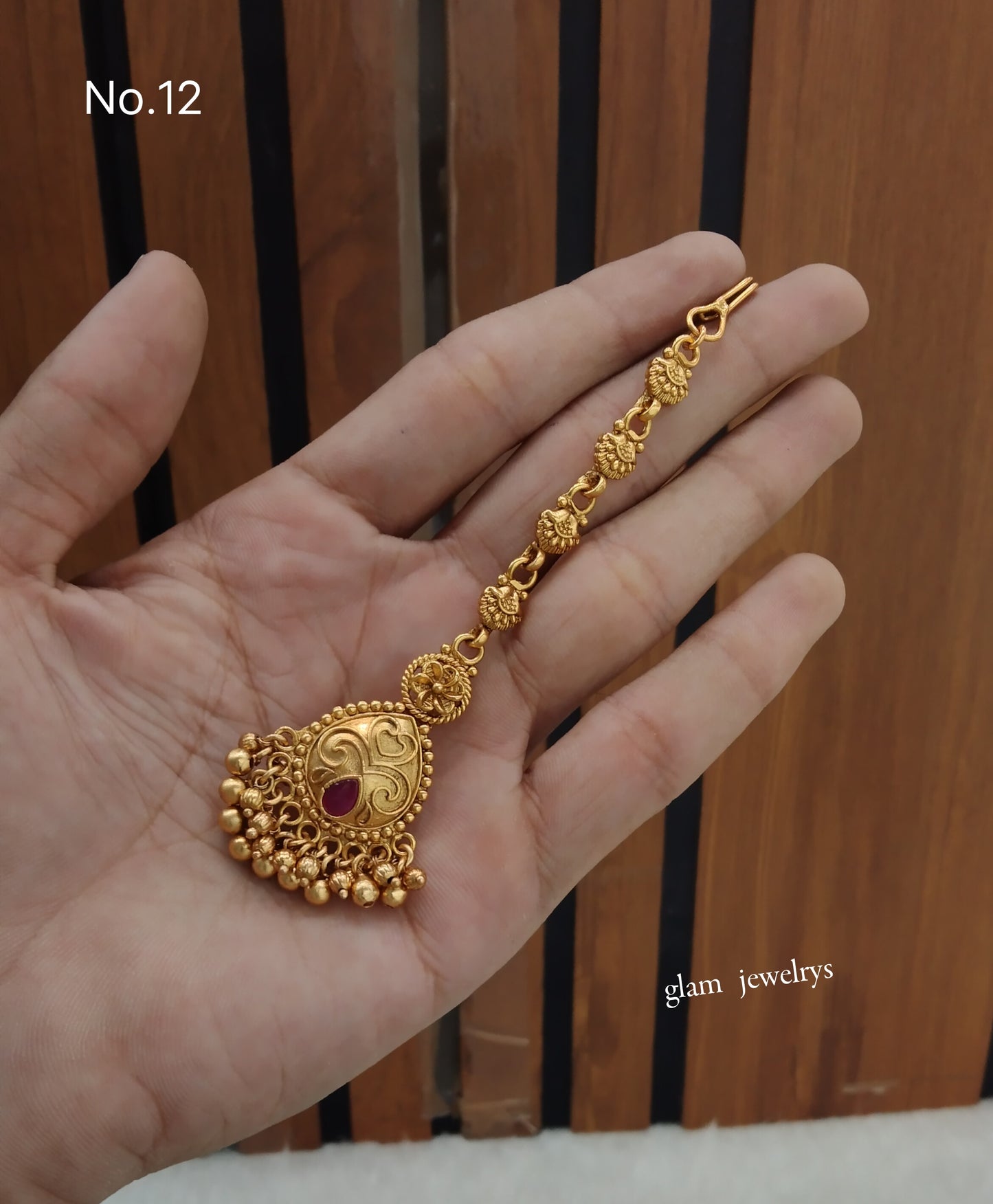 Gold polki Tikka Jewellery Indian Headpiece Jewellery