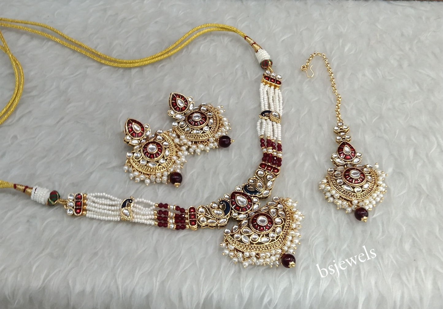 Maroon Kundan Choker Indian jewellery Ella sets