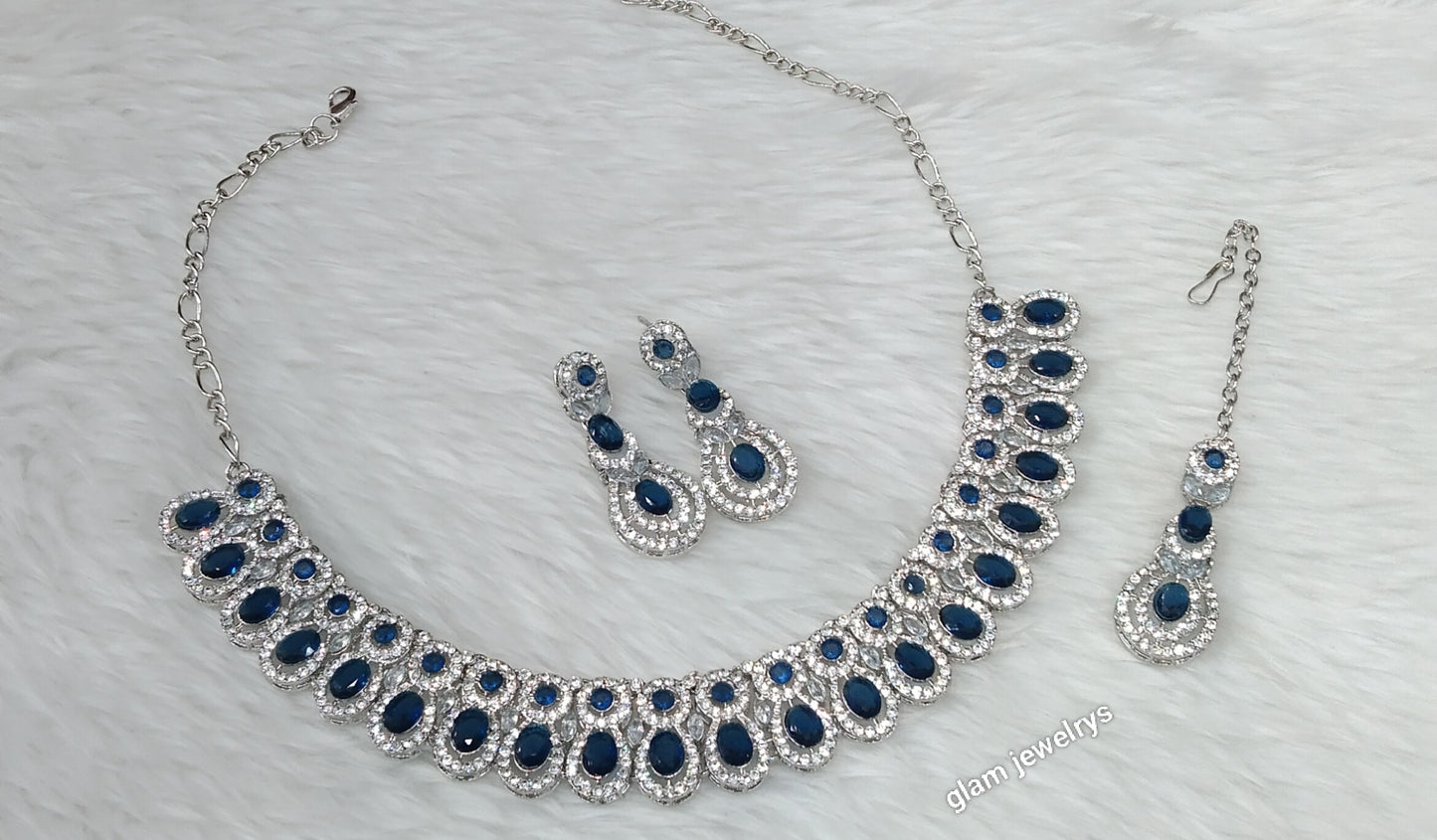 Silver Blue Necklace Eden sets