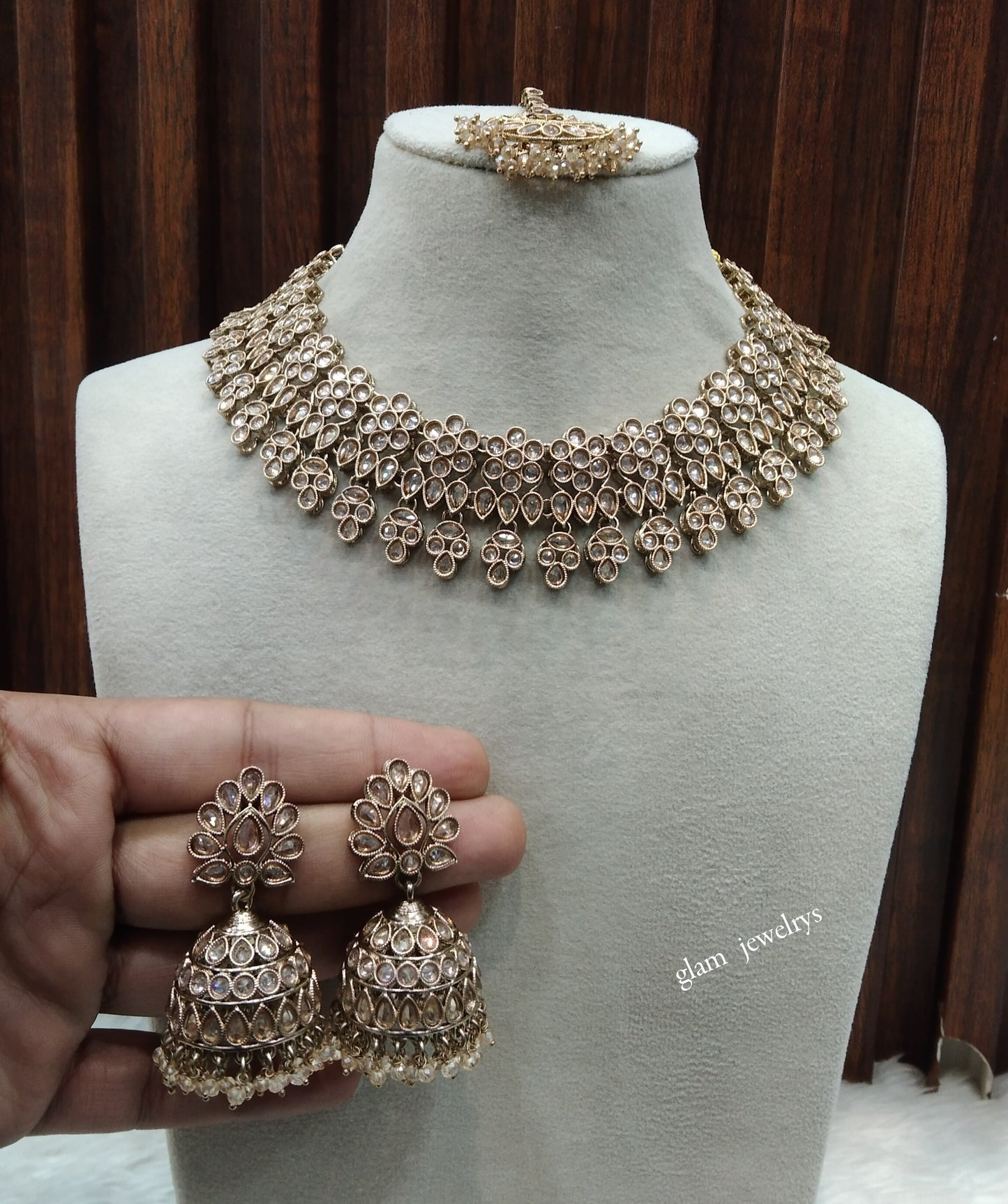 Antique Gold Necklace Set/ Antique gold rani Indian Bridal Ishu Jewellery