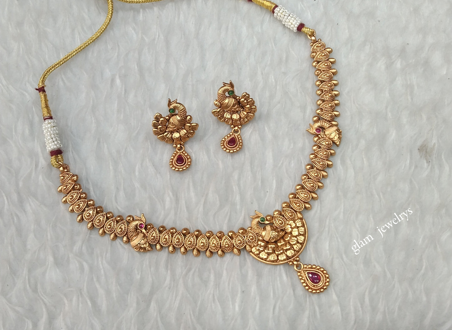 Gold polki Necklace set/ Gold Necklace Nuri sets