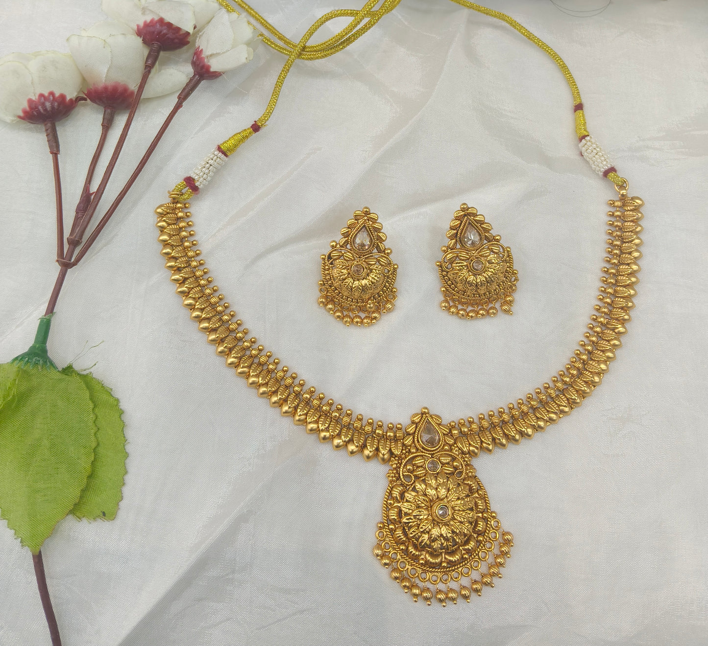 Gold Polki Necklace set/ Gold Necklace Amiri sets