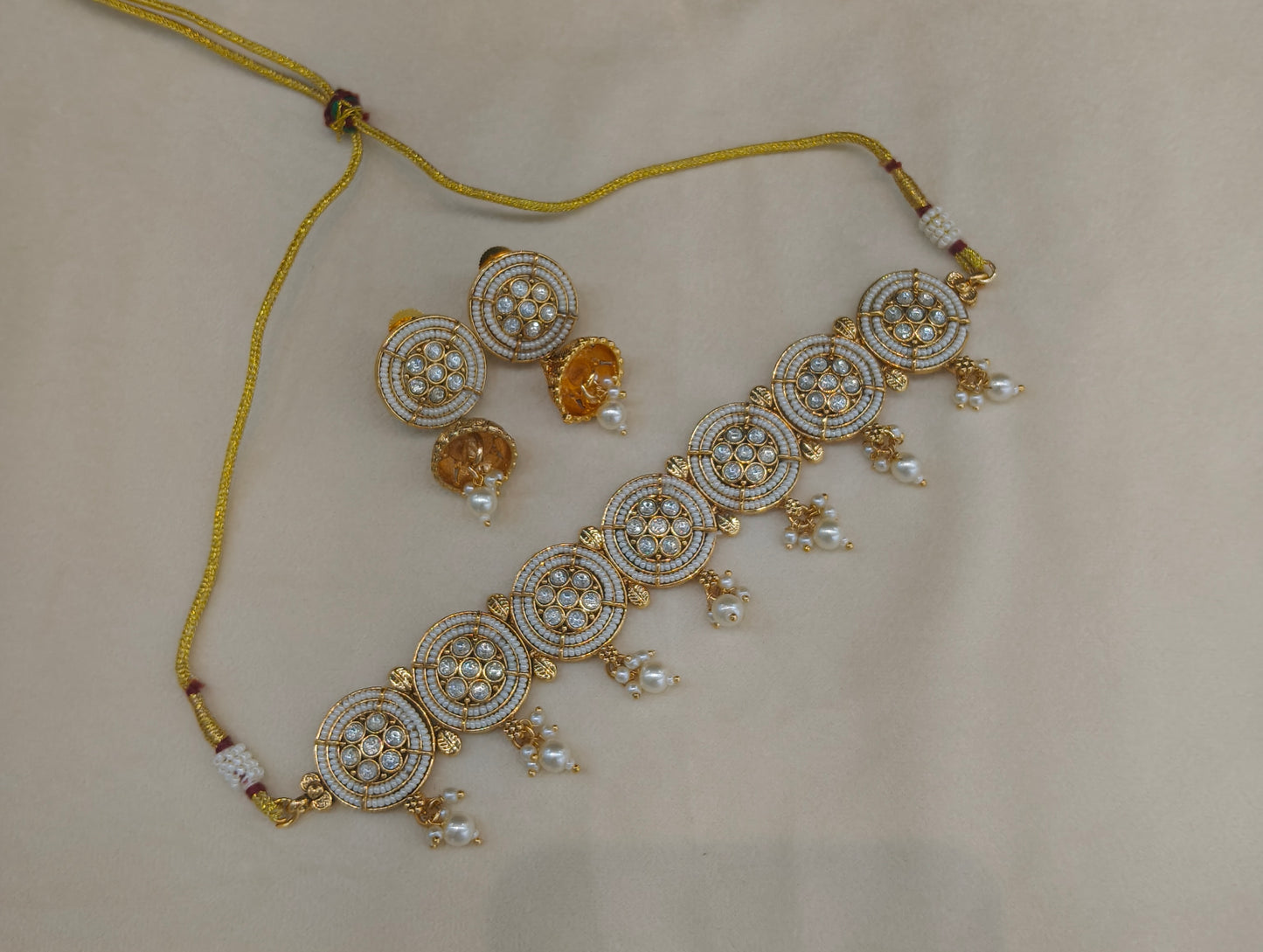 Gold polki Choker set Indian Jayla Jewellery