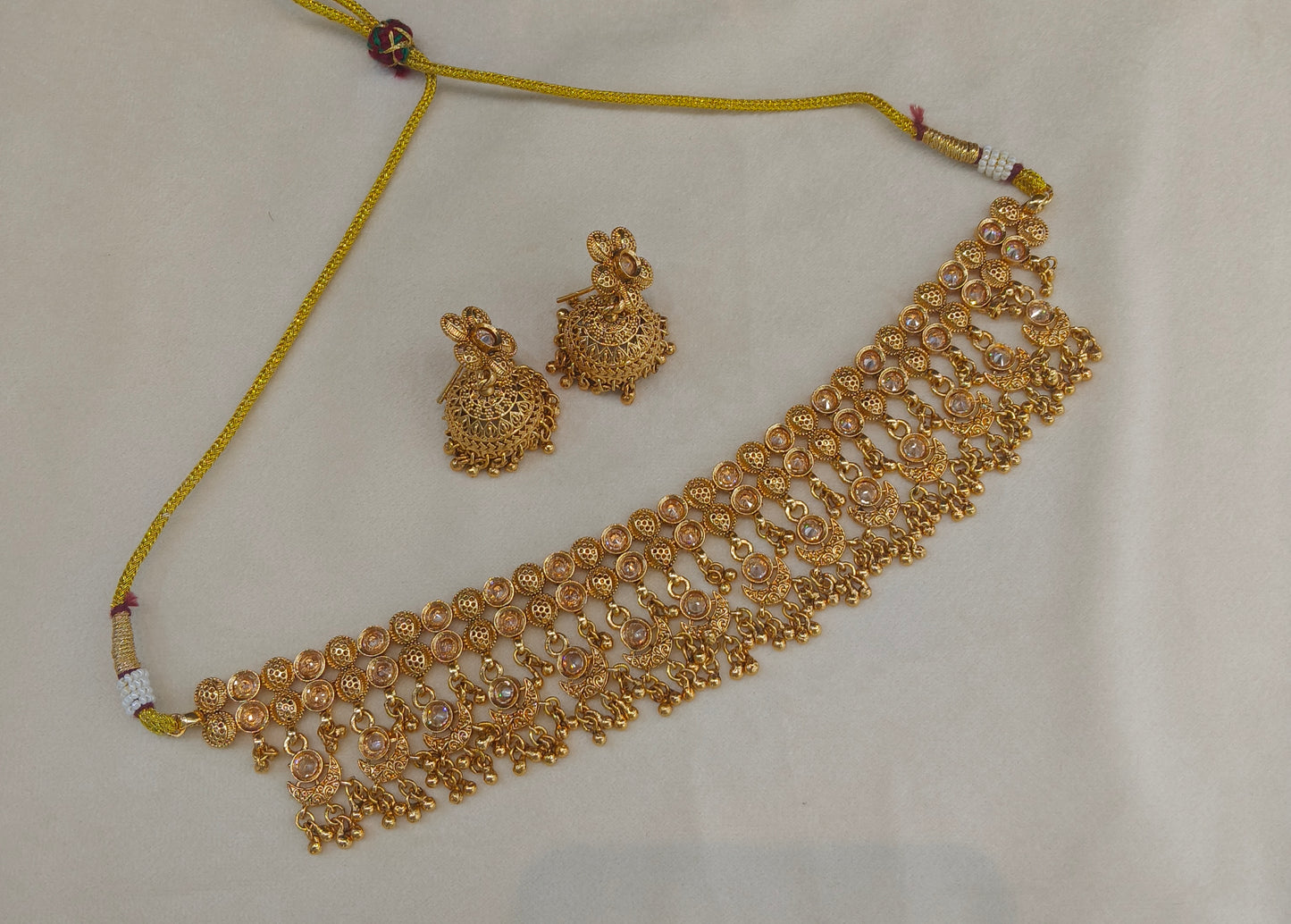 Gold polki Choker set Indian Jayla Jewellery
