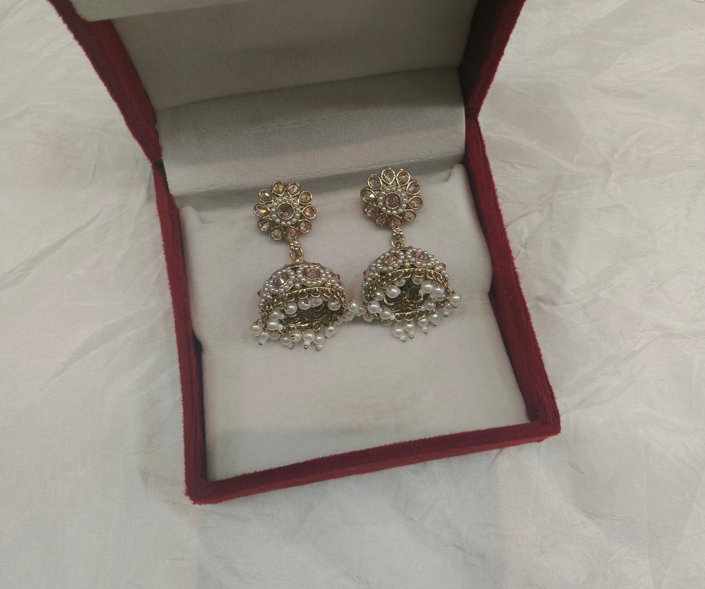 Antique Gold Bollywood Ren Indian Earrings