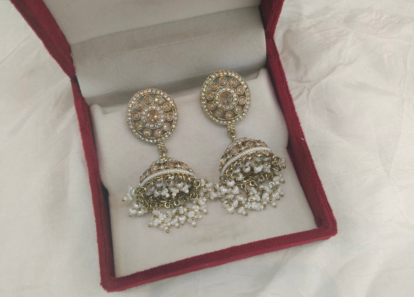 Antique Gold Bollywood Rin Indian Earrings