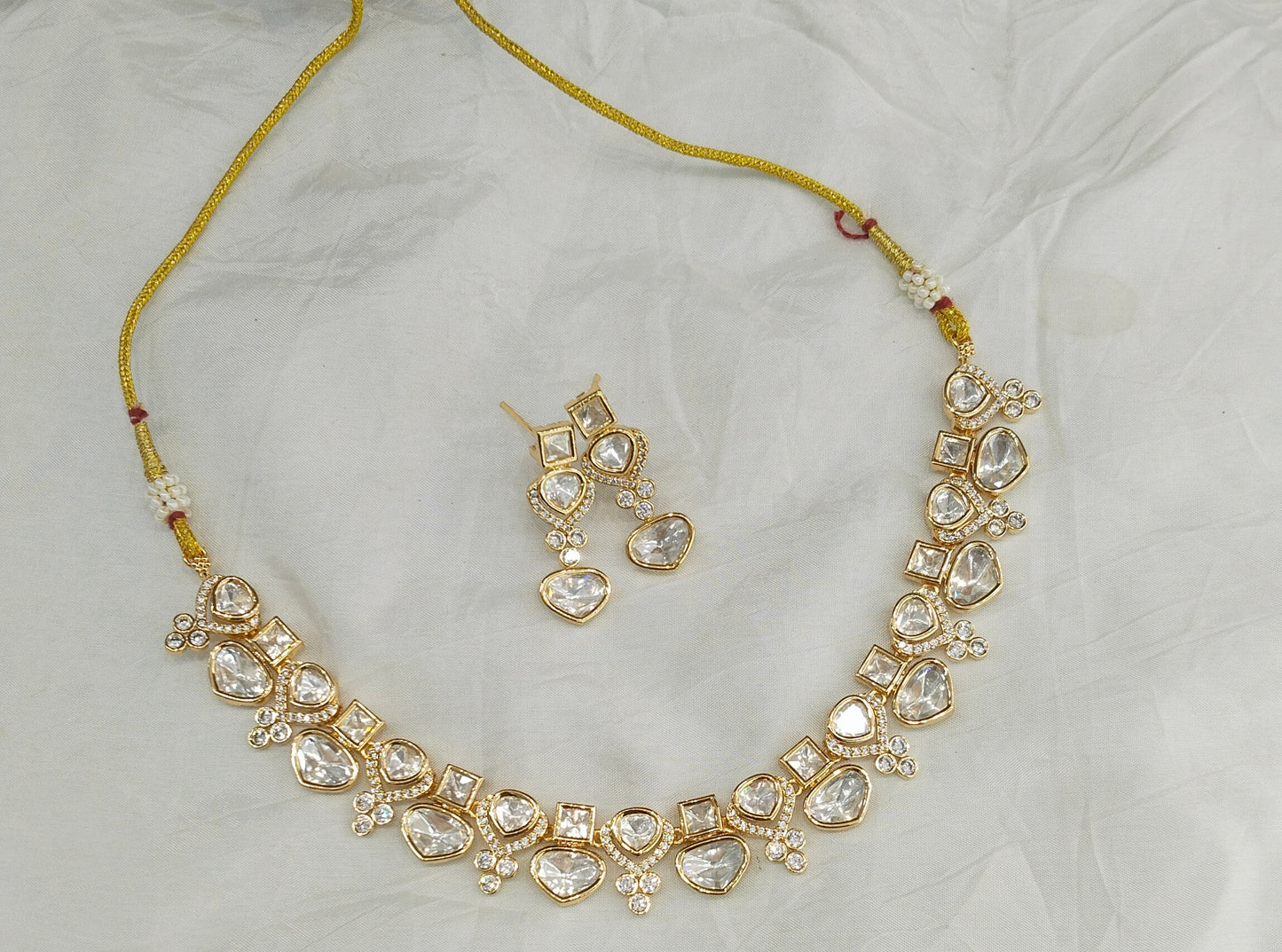 Gold polki Kundan Necklace set/ Gold Necklace Janis sets