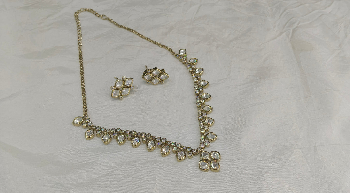 Antique Kundan Necklace Indian Jewelry Pumi Set