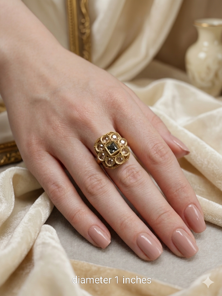 Gold Cocktail Sayura Indian Finger Rings