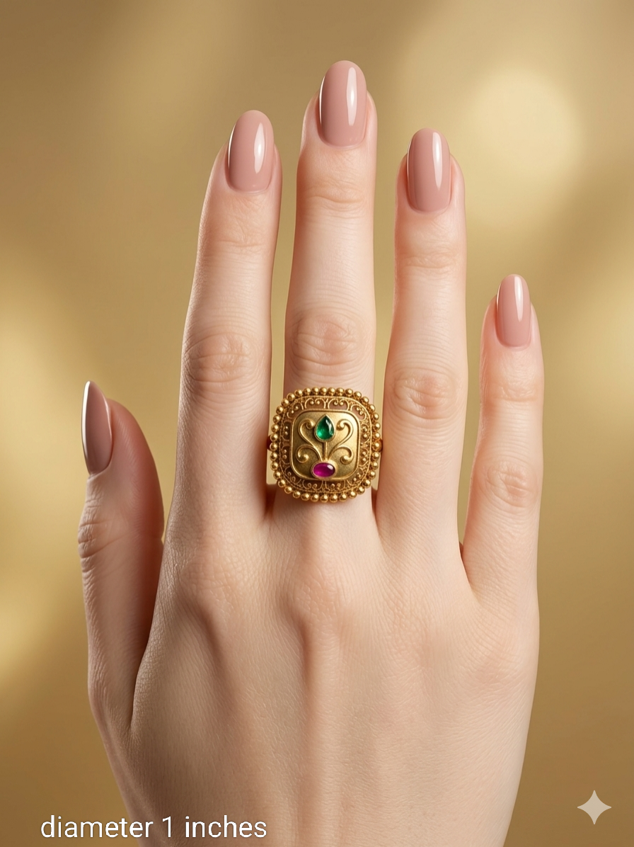 Gold Cocktail Misaki Indian Finger Rings