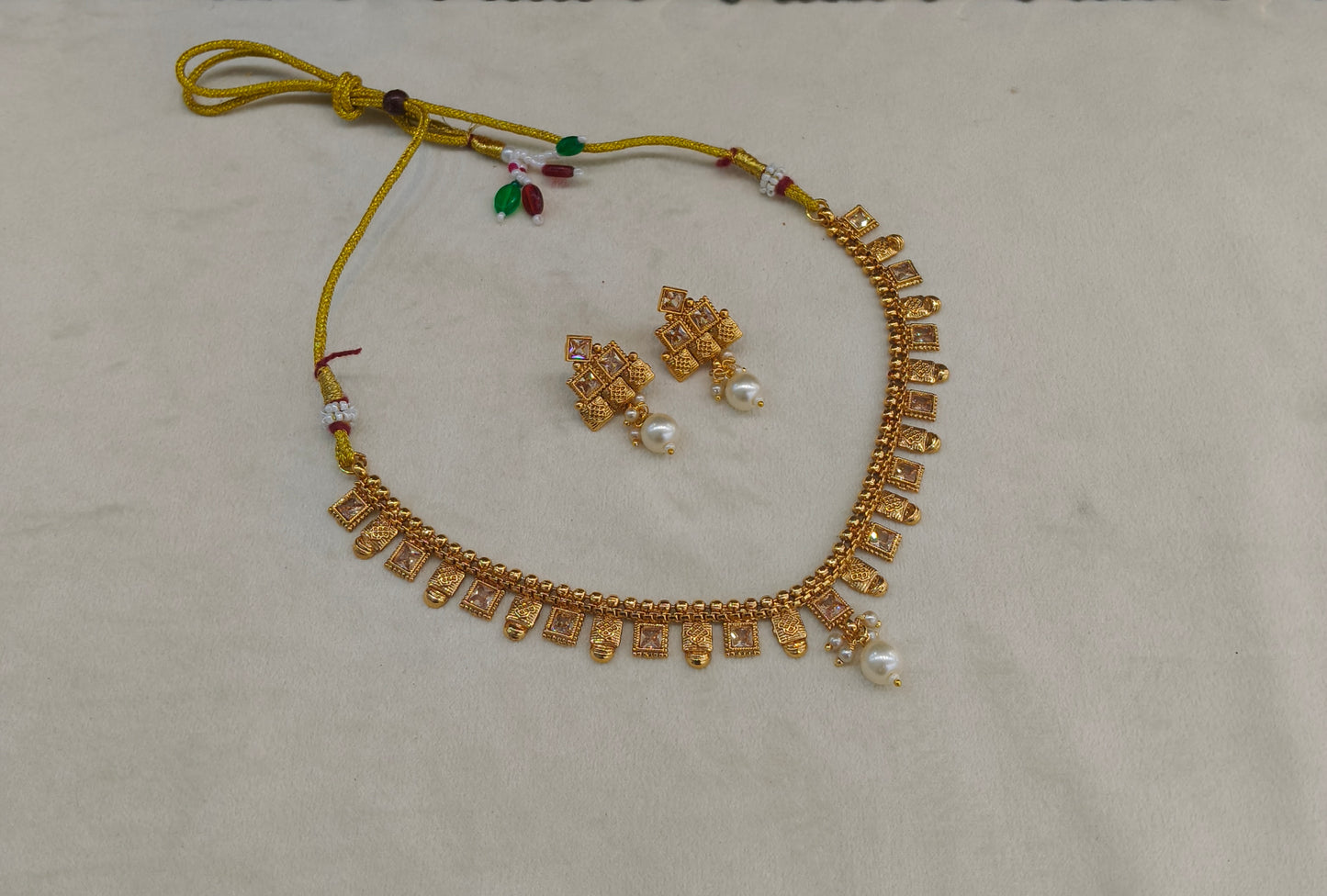 Gold Polki Necklace Jewellery Mansi Set
