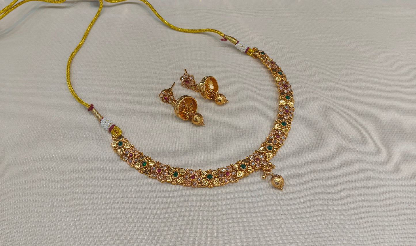 Gold Polki Necklace Jewellery Juhi Set