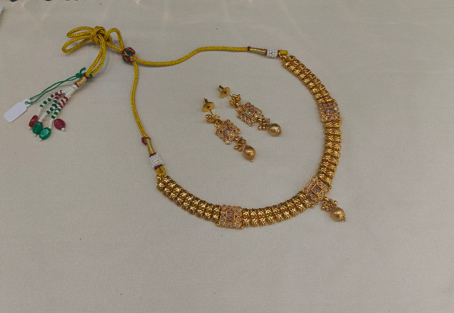 Gold Polki Necklace Jewellery Juhi Set