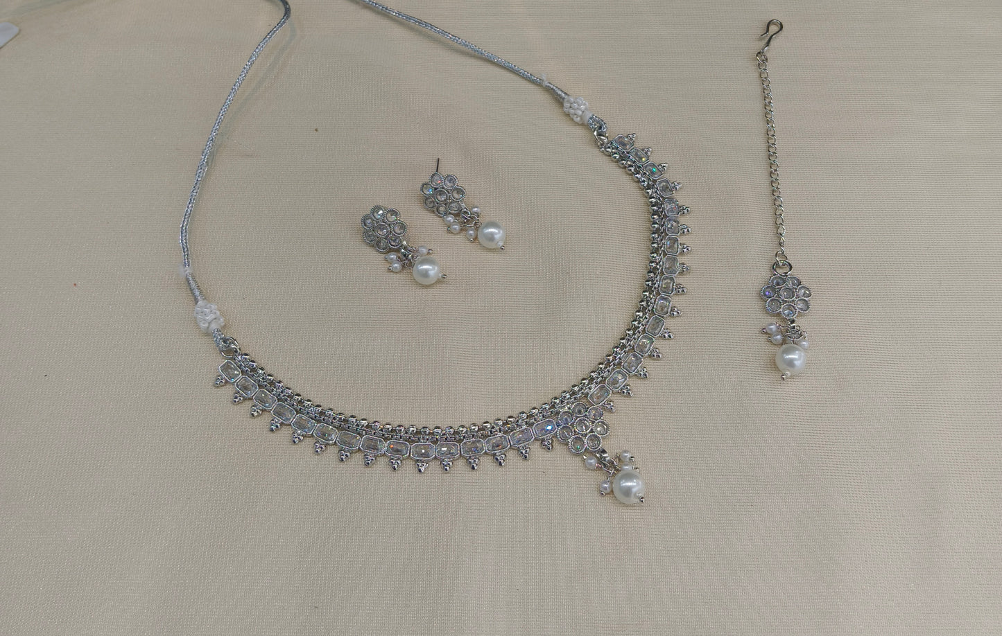 Silver necklace Set/ Silver set Anju Jewellery