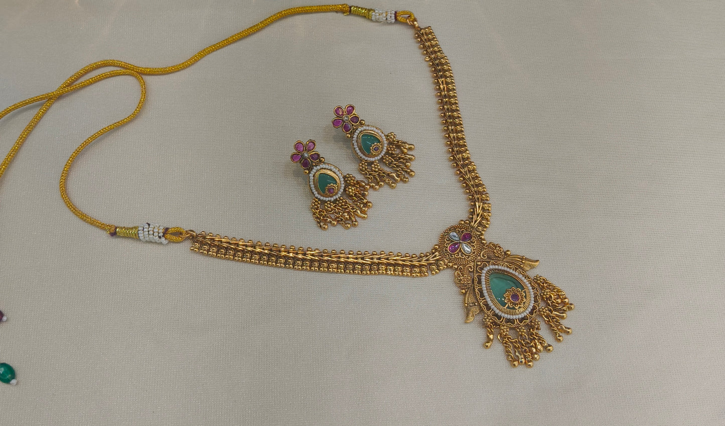 Gold Polki Necklace Jewellery Juhi Set