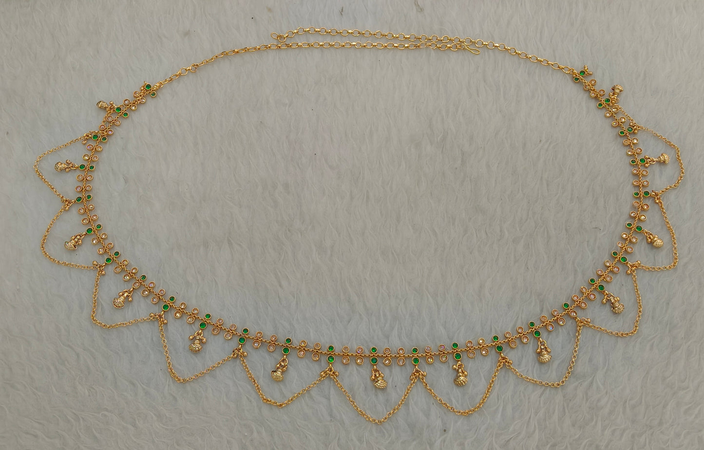 Gold Green Belly chain indian kamarbelt Prachi saree chain