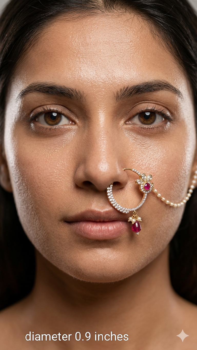 Nose ring Indian bridal nathini for pierced nose