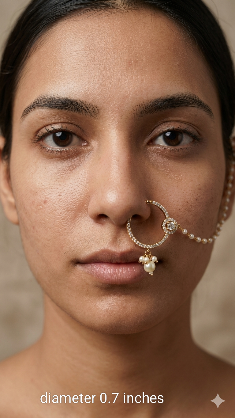 Nose ring Indian bridal nathini for pierced nose