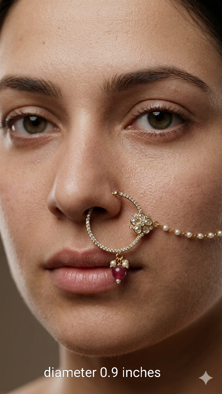 Nose ring Indian bridal nathini for pierced nose