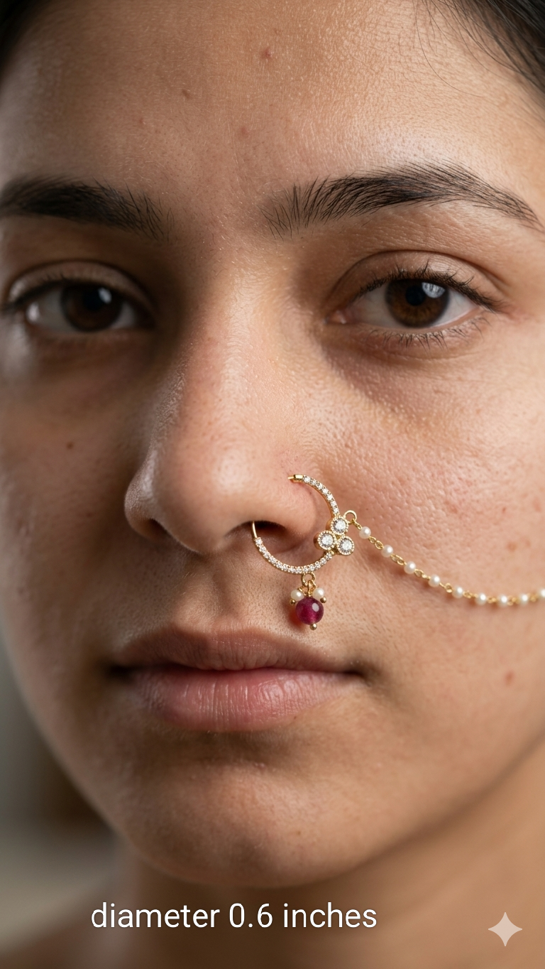 Nose ring Indian bridal nathini for pierced nose