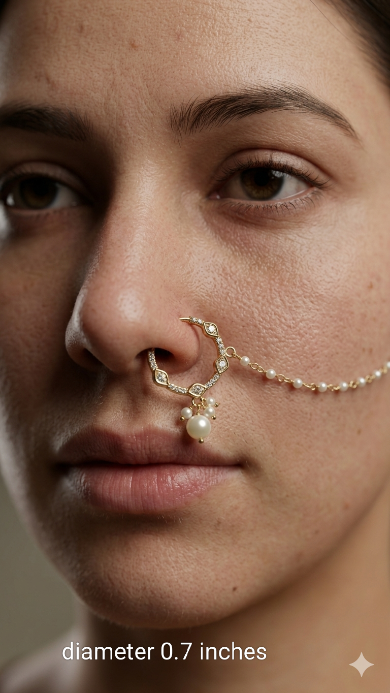 Nose ring Indian bridal nathini for pierced nose