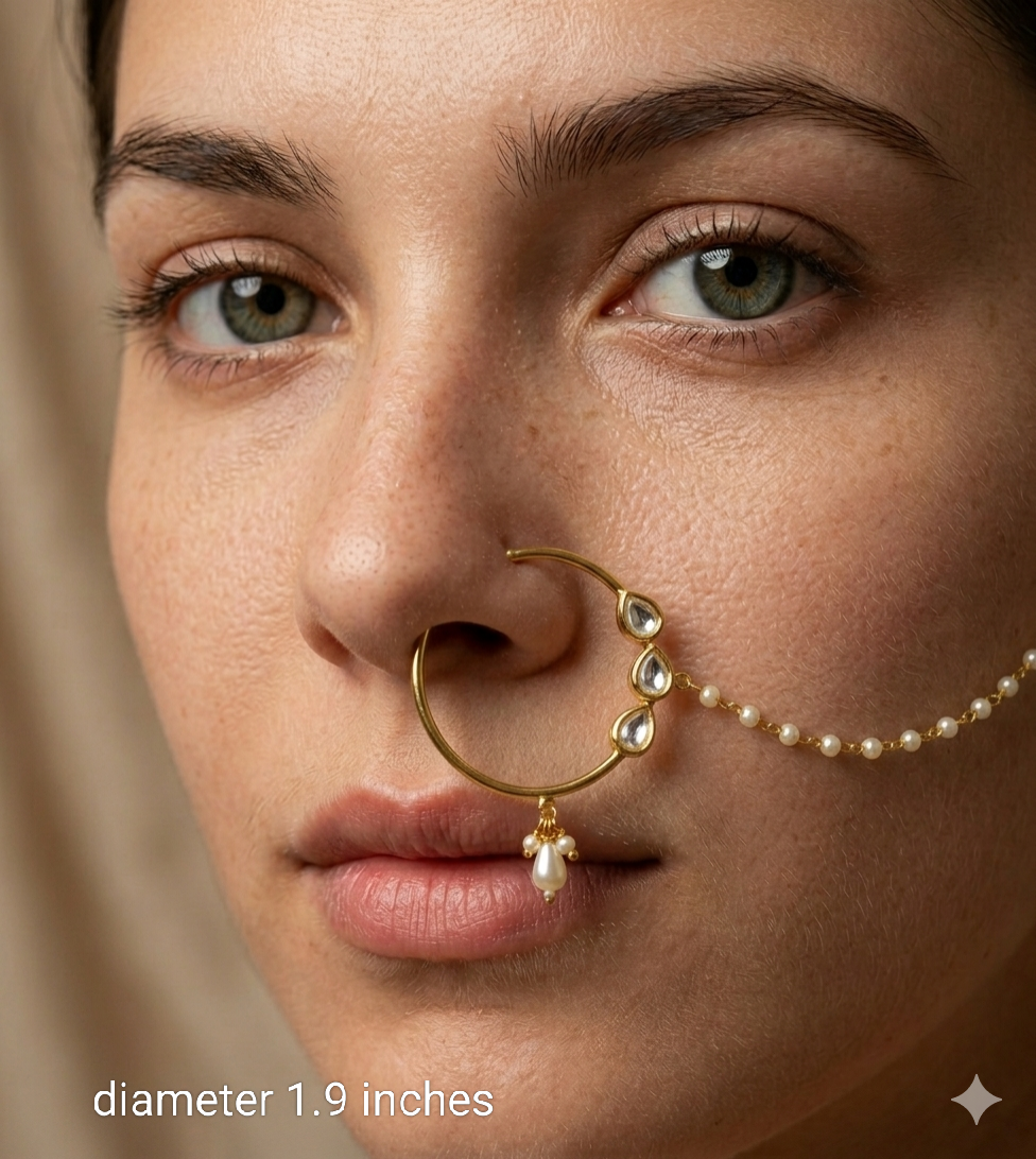 Nose ring Indian bridal nathini for pierced nose