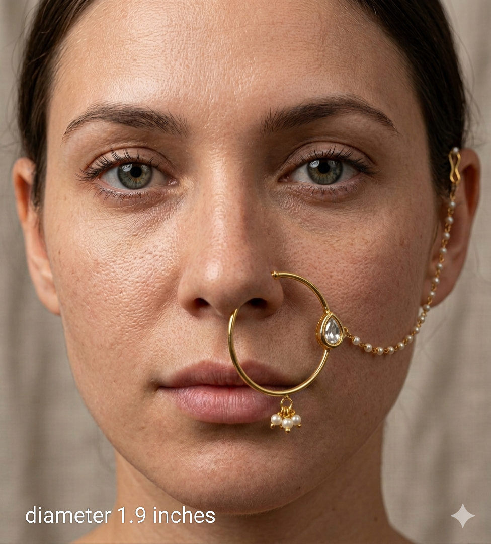 Nose ring Indian bridal nathini for pierced nose