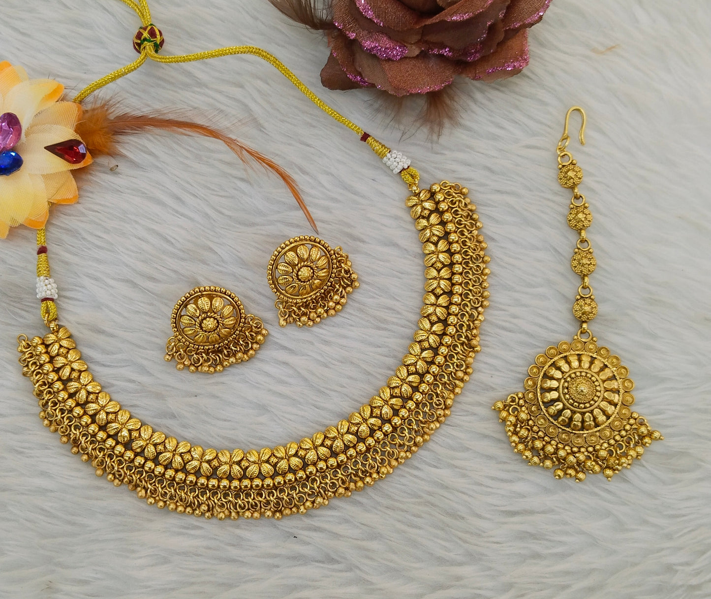 Gold Polki Necklace Jewellery Adya Se