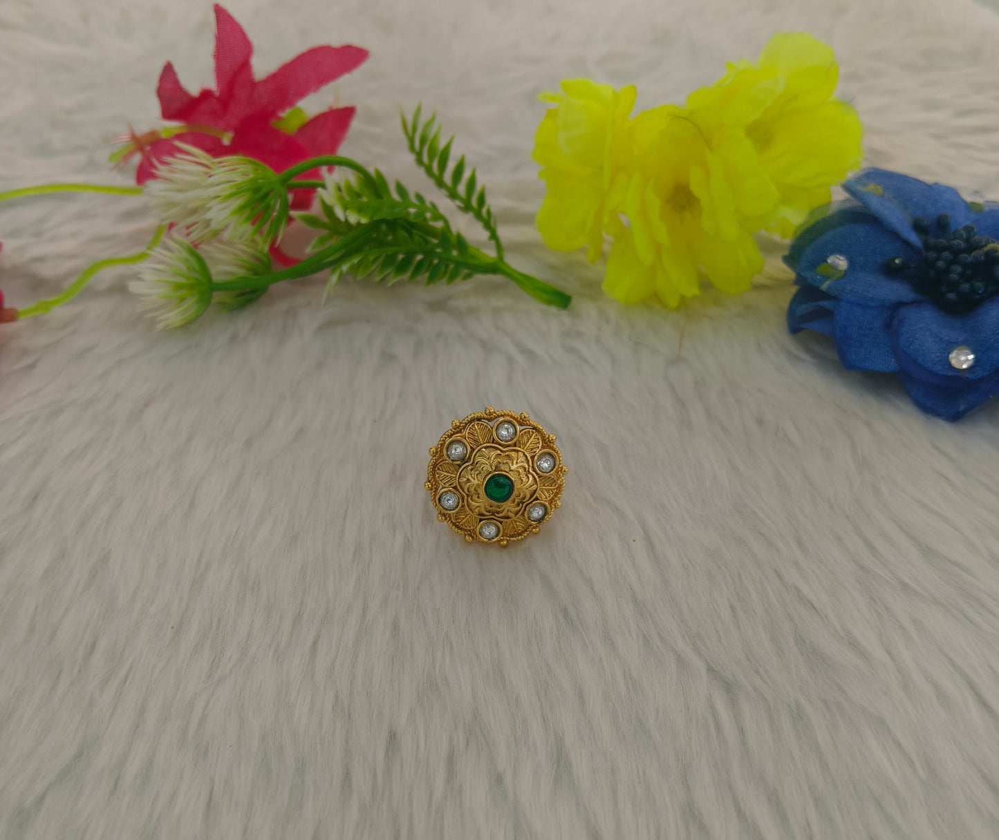 Gold Cocktail Indian Finger Vena Rings