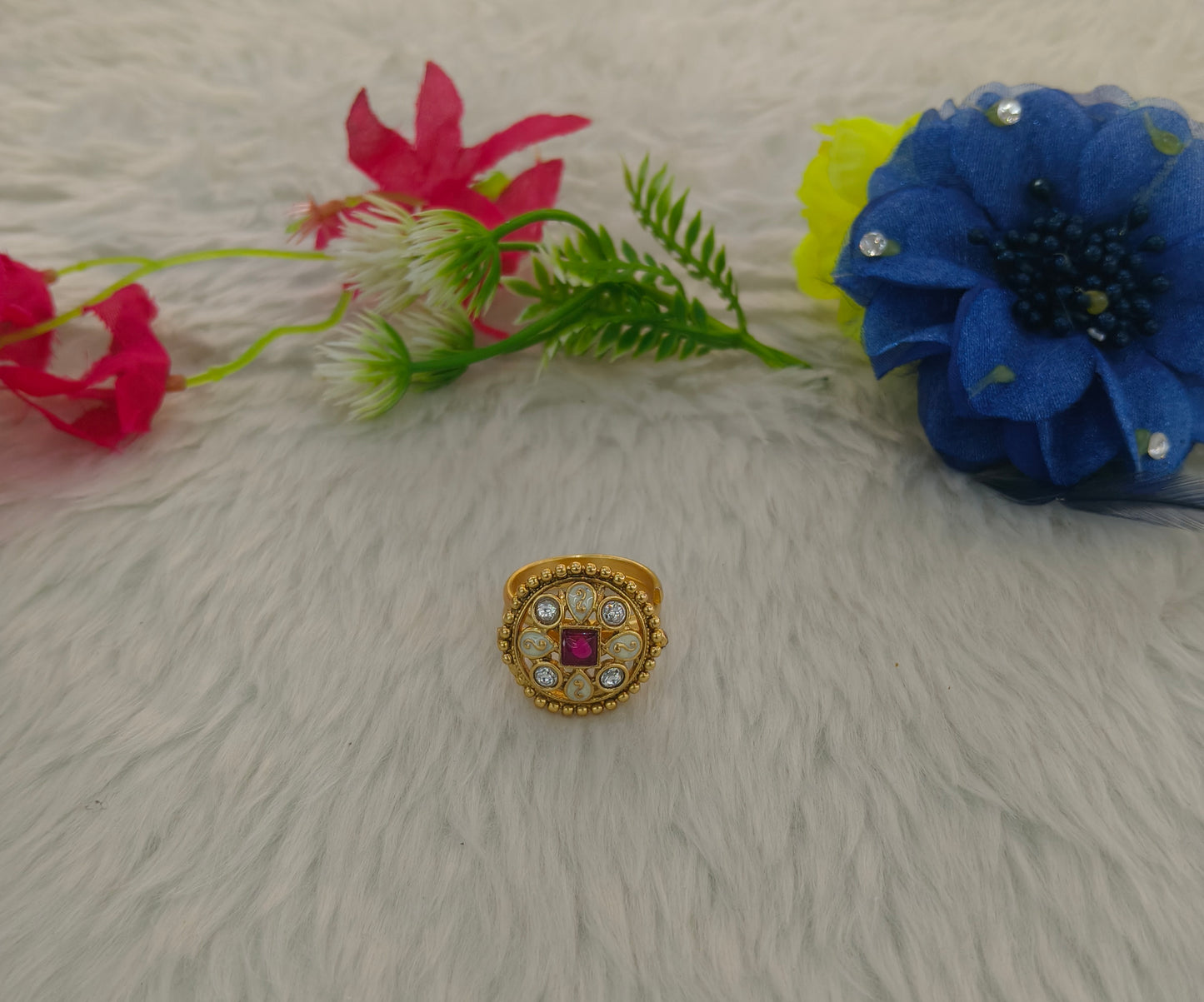Gold Cocktail Indian Finger Vena Rings