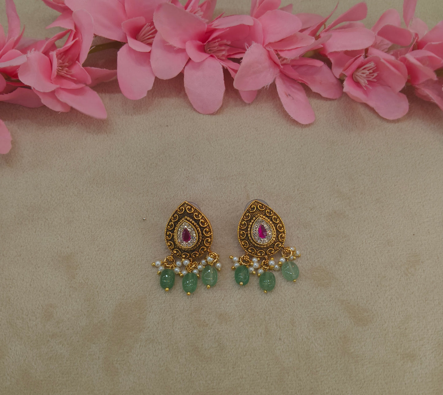 Gold Polki Yaad Earrings