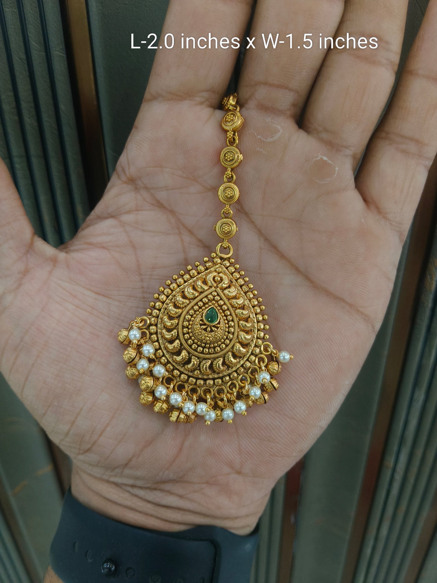 Gold polki Tikka Jewellery Indian Headpiece Jewellery